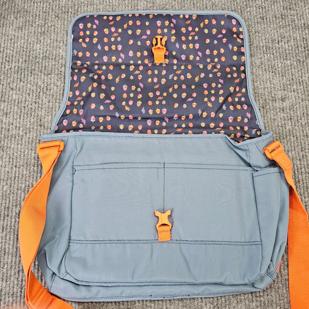 NWT Vera Bradley Laptop Messenger Women OS Mineral Blue Messenger Bag RFID Acorn - Picture 3 of 9